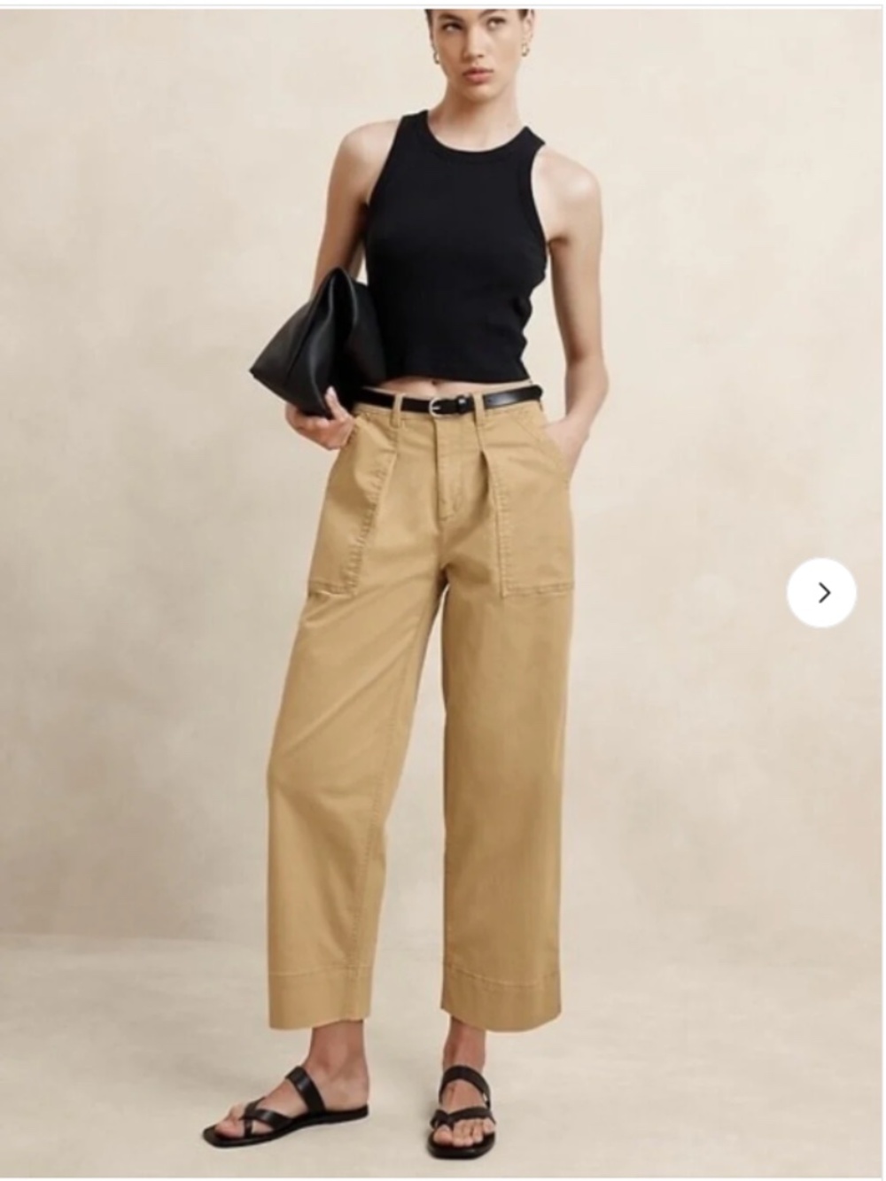 Banana Republic Women's Authentic Mid Rise Barrel Chino Pant, Khaki, 4 NWT